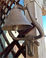 Antique Cast Iron Cow Head Dinner Bell