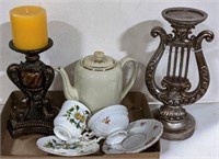 Candleholders, Cups/Saucers &Teapot