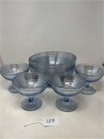 6 Pieces of Manhattan Depression Glassware
