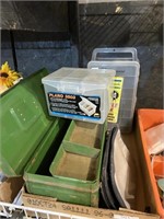 empty tackle boxes and organizers