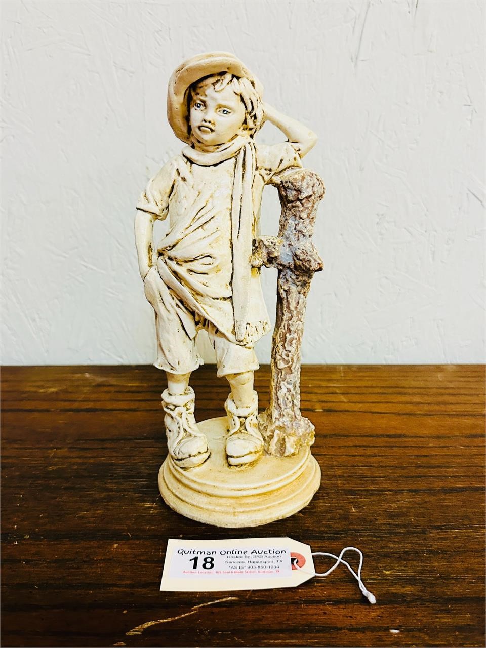 Vintage Chalkware Boy Statue