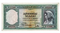 Greece Bank of Greece 1000- DRACHMAR 1939 GEM
