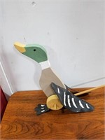 WOODEN CRAFT MADE DUCK TOY WITH PUSH STICK