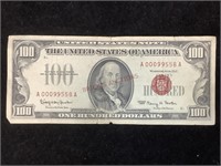 1966 100 Dollar Red Seal Note