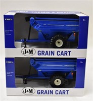 (2) 1/32 Ertl J&M Grain Cart Auger Wagons