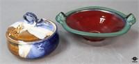 Ceramic Glazed Pottery +/ 2 pc