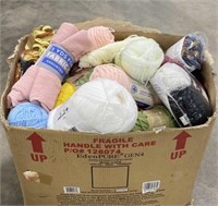 Large box of yarn and fabric
