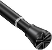 ZipGlo Black Tension Rod, Plastic, 28-48in