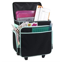 Everything Mary Rolling Craft Bag, Black & Teal -