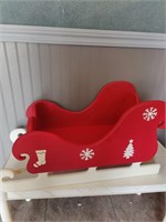 Wooden Christmas sled.
