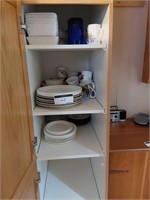 Cupboard contents plates,coffee mugs