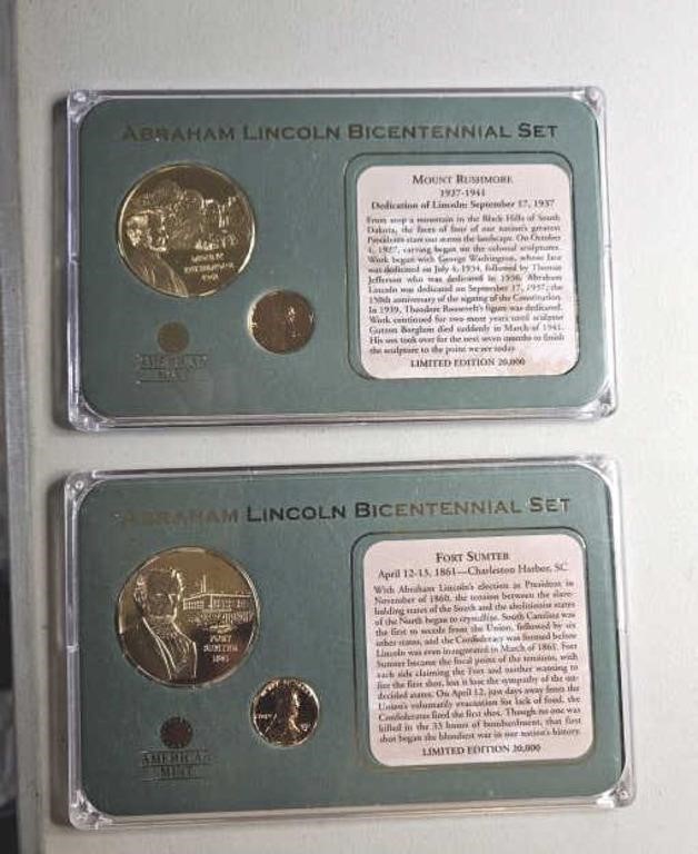 Abraham Lincoln Bicentenial set, 2 pieces