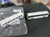 2 Lot Die Cast City Buses