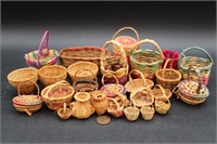 26 Vintage Miniature Woven Baskets