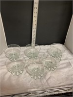 Six glass bowls