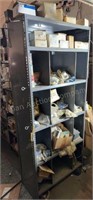 7ft Grey Metal Shelf and Loads Of Plumbing Goods
