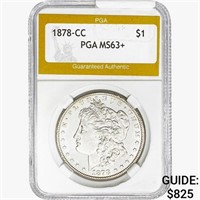 1878-CC Morgan Silver Dollar PGA MS63+