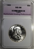 1963 FRANKLIN HALF DOLLAR, NGP SUPERB GEM BU