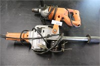 CHICAGO ELECTRIC DRILL AND RIGHT ANGLE DRILL