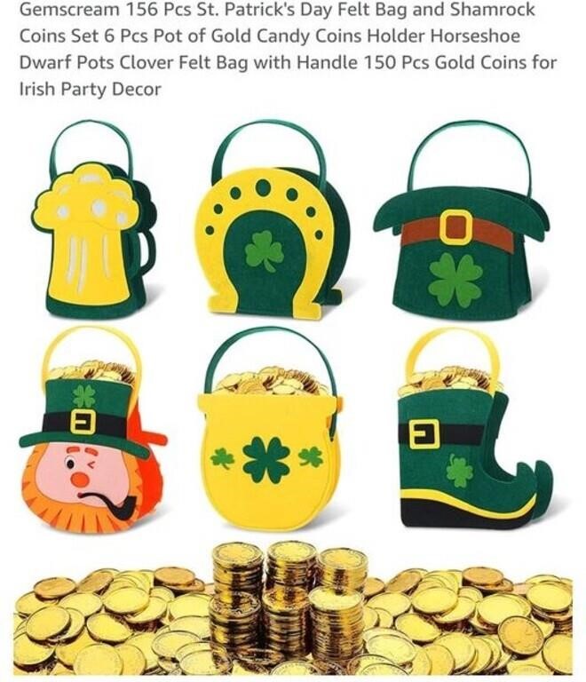 MSRP $14 St Pats Coins & Bag