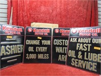 (4)Kendall Motor oil signs set NOS w/box.
