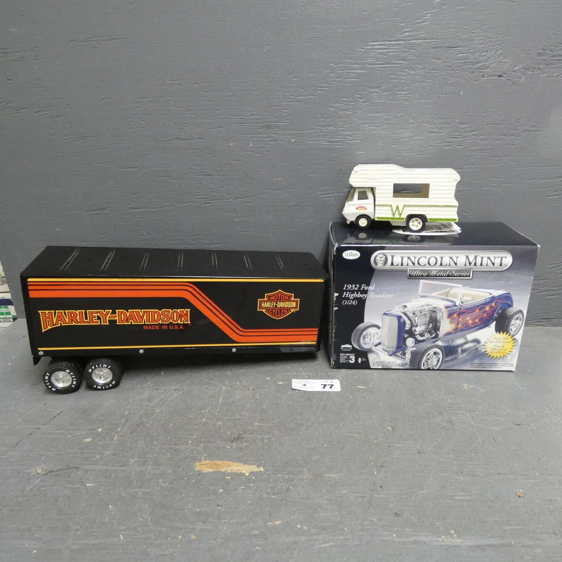 Lincoln Mint Roadster, Tonka Truck, HD Trailer