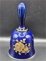 Bavarian Blue Porcelain w/ 22k Gold Trim Bell