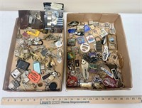 Large Lot of Keys & Vintage Keychains