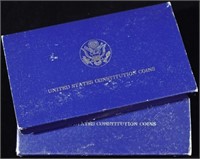 (2) 1987-S SILVER PROOF CONSTITUION $1 COMMEMS OGP