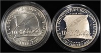 1987-P & 1987-S SILVER CONSTITUTION $1 COMMEMS