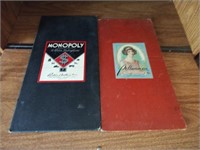 Vintage Monopoly and Pollyanna game boards