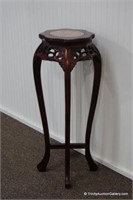 Carved Mahogany & Marble Top Fern Stand