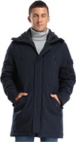 Men's Classic Hooded Puffer Parka Jacket-Small