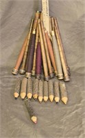 Carved Wood Color Pencils & Textile Mill Wood