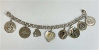 Sterling Silver Charm Bracelet with Charms
