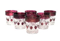 Ruby Flash Crystal Glasses- Lot of 6