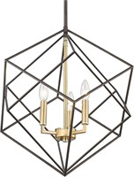 Modern Chandelier 3-Light Brass&Gold Pendant Light