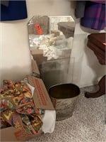 LOT OF MIRRORS GLASS METAL WASTE BASKET MORE
