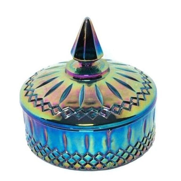 Carnival Glass Candy Dish & Lid