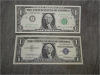 1957 & 1963 STAR $ Notes Crisp Unc to me U Grade
