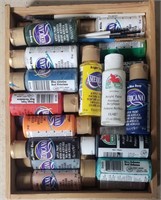 Box with An Assortment of Acrylic Paints