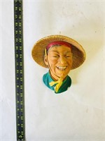 Oriental man bosson wall bust