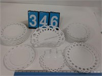LARGE COLLECTION MILK GLASS PLATES