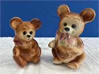 2 Vintage Teddy Bear Planters