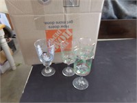 Box of Christmas glasses and more