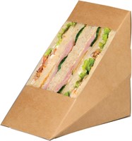 Kraft Triple Sandwich Wedge Box with Window