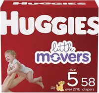 Baby Diapers Size 5, 58 Ct, Huggies Little Movers