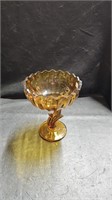 Amber Pedestal Candy Dish 7"