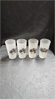 3 Oldsmobile &1 Chevy Frosted Drinking Glasses