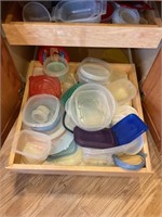 CONTENTS OF KITCHEN CABINET - STORAGE CONTAINERS